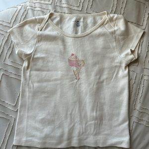 brandy melville baby tee with cupcake angel